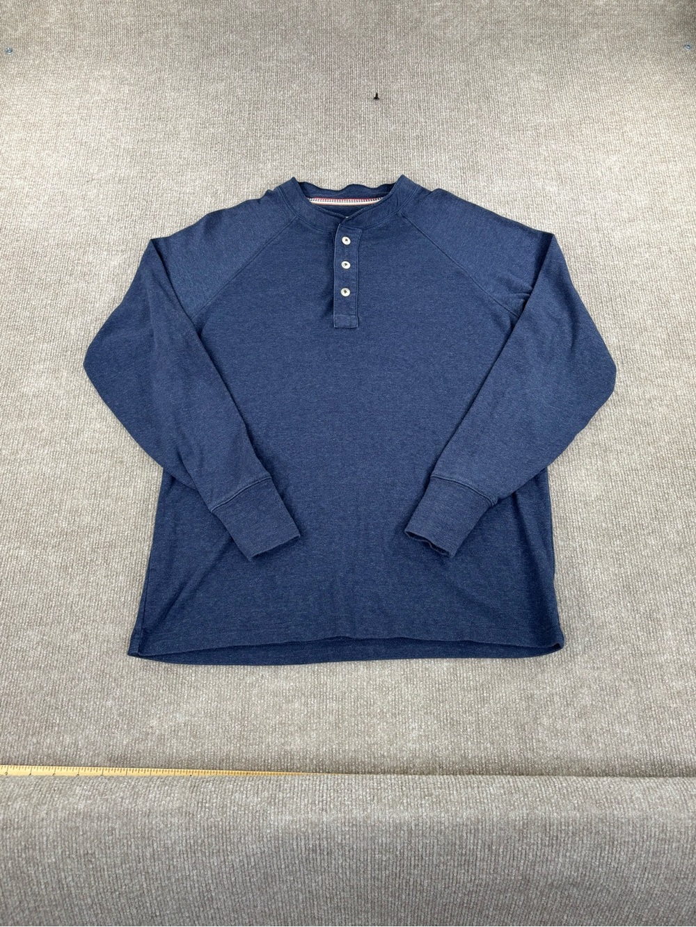 The Normal Brand Shirt Mens Medium Puremeso Henley Blue Long Sleeve